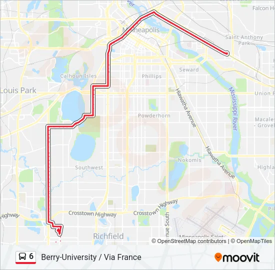 6 Bus Line Map