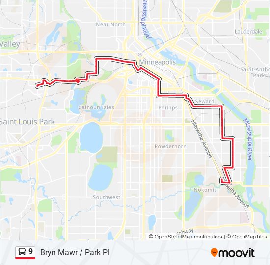 9 bus Line Map