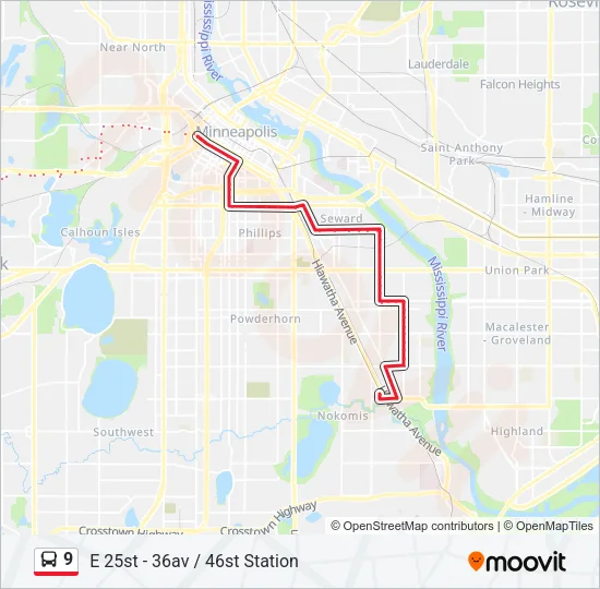 9 Bus Line Map
