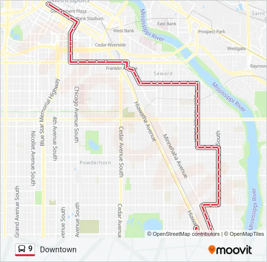 9 Bus Line Map
