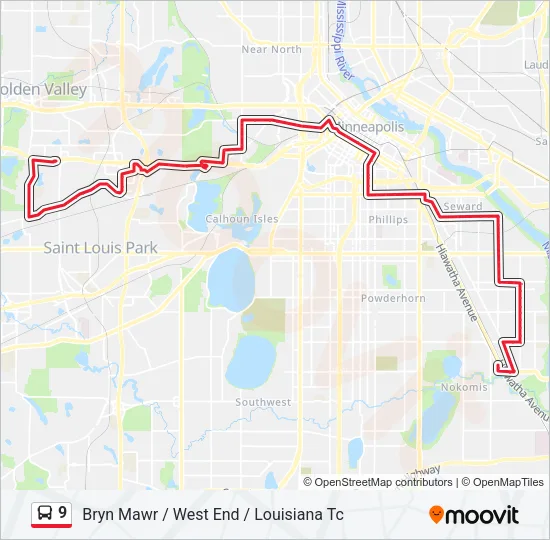 9 Bus Line Map