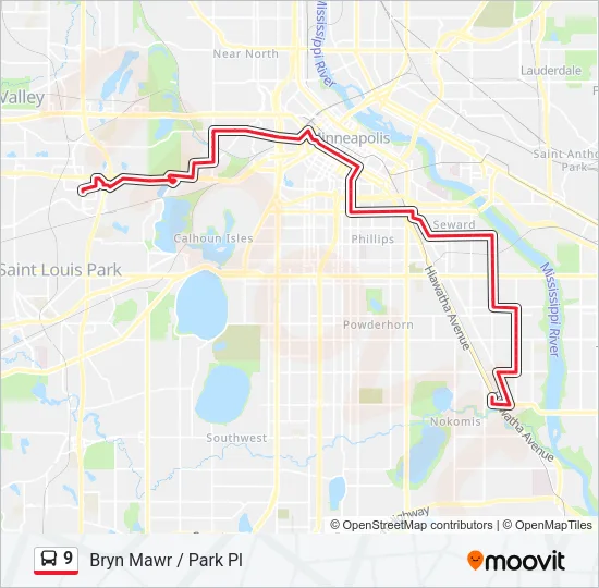 9 Bus Line Map