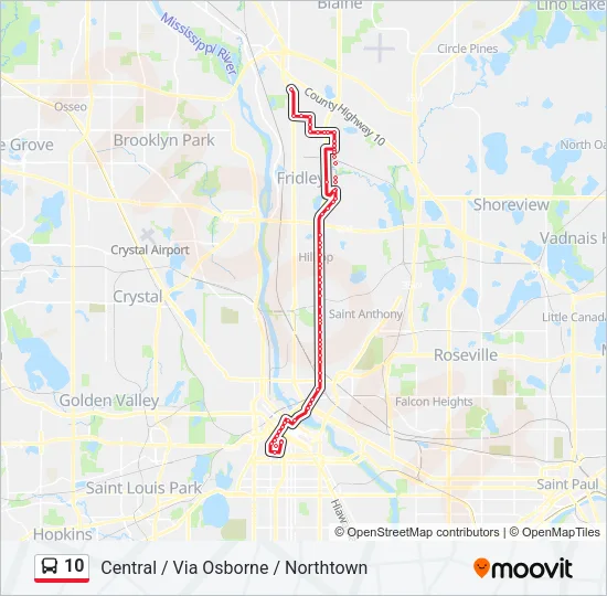 10 Bus Line Map