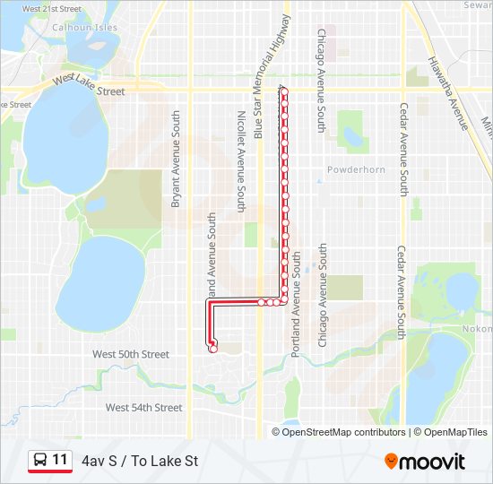 11 bus Line Map