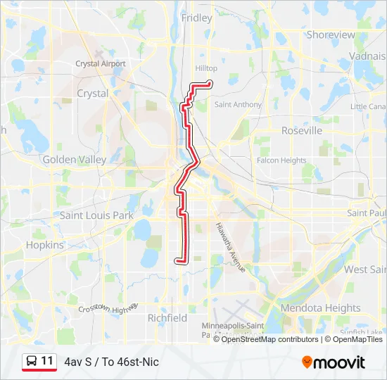 11 Bus Line Map