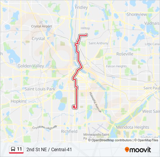 11 Route Schedules Stops Maps 2nd St NE Central 41 Updated