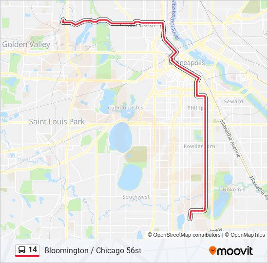 Mapa de 14 de autobús