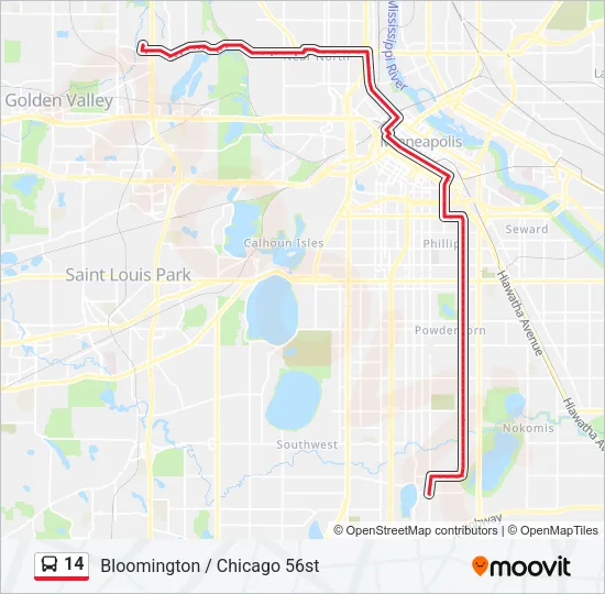 14 Bus Line Map
