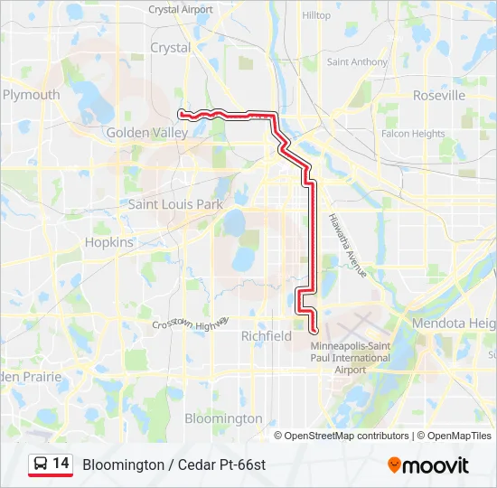 14 Bus Line Map