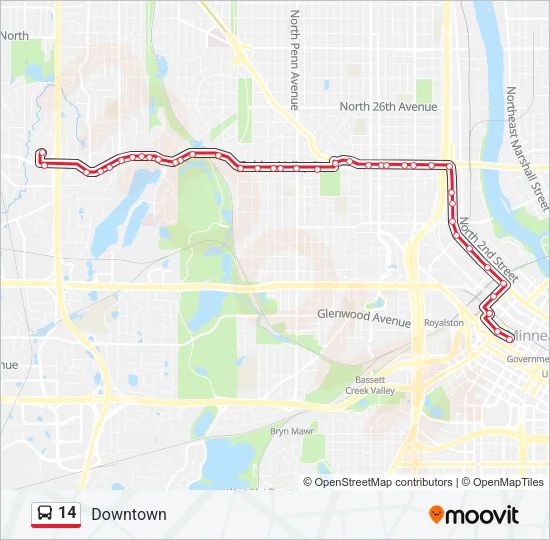 14 Bus Line Map