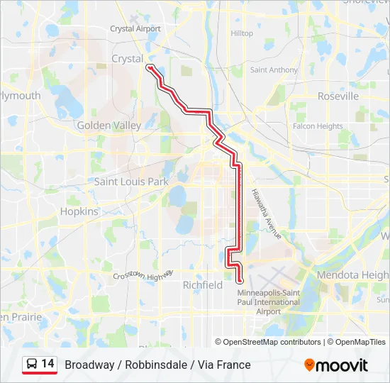 14 Bus Line Map