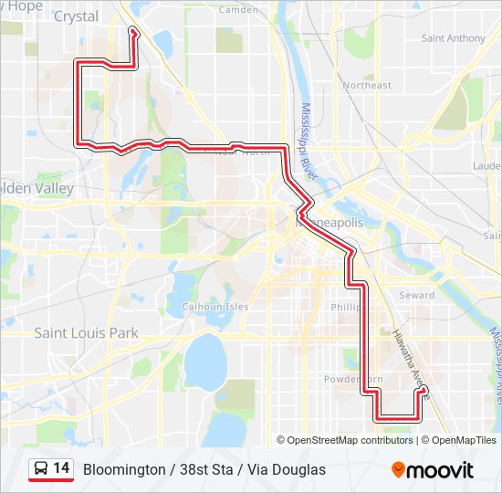 Mapa de 14 de autobús