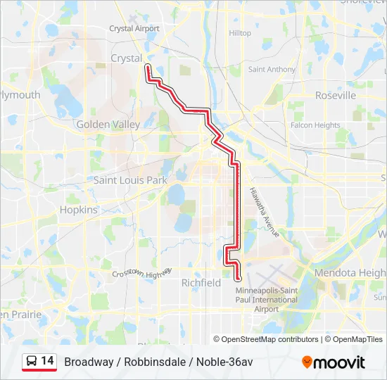 14 Bus Line Map