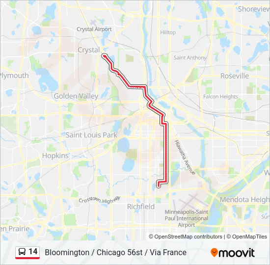 14 Bus Line Map