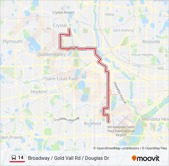 14 Bus Line Map