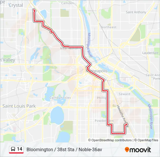 14 Bus Line Map
