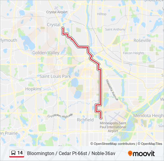 14 bus Line Map