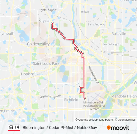 14 Bus Line Map