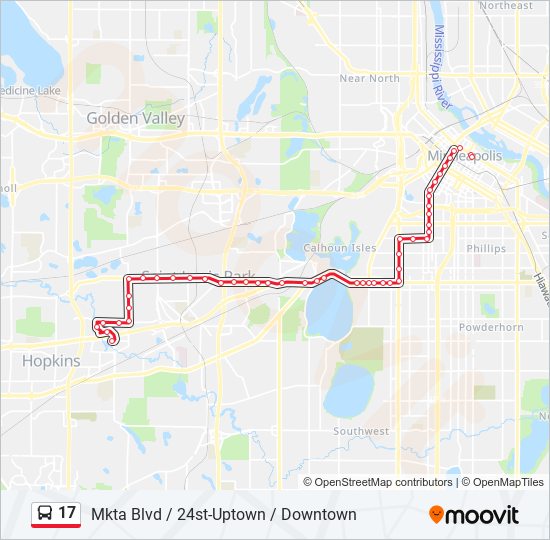 17 bus Line Map