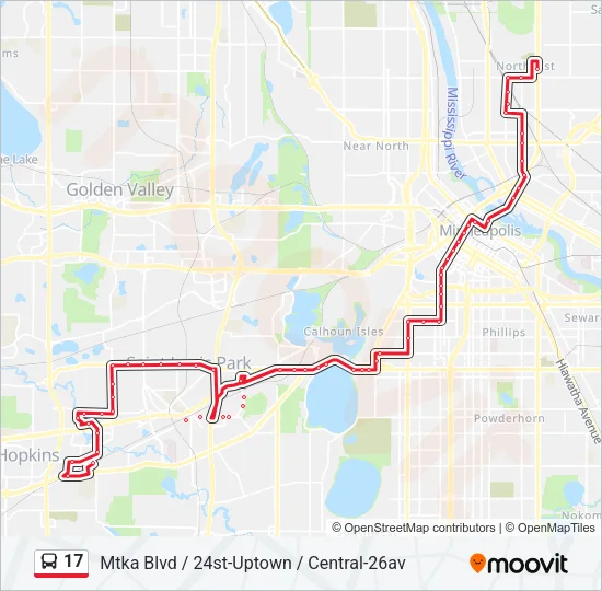 17 Bus Line Map