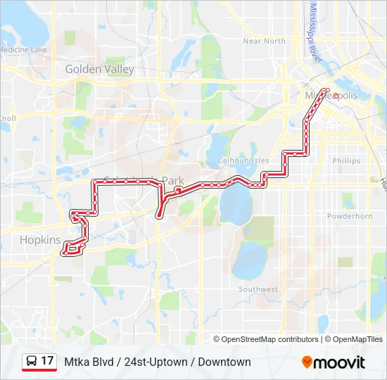 17 Bus Line Map