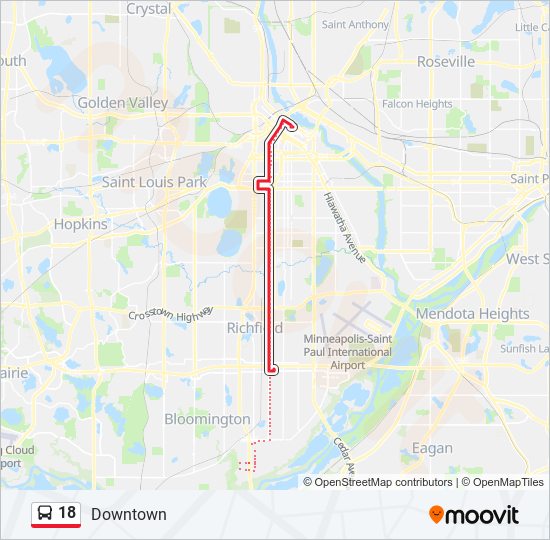 18 bus Line Map