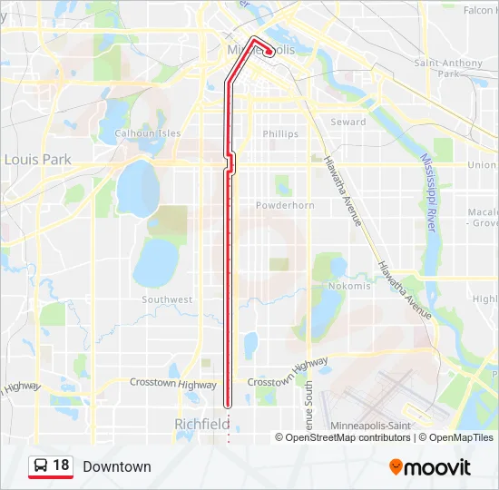 18 Bus Line Map