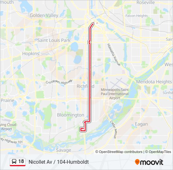 18 bus Line Map