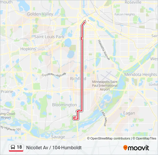 18 Bus Line Map