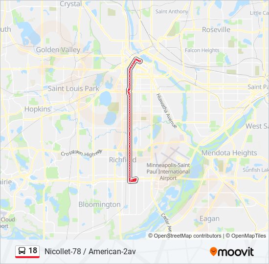 18 bus Line Map