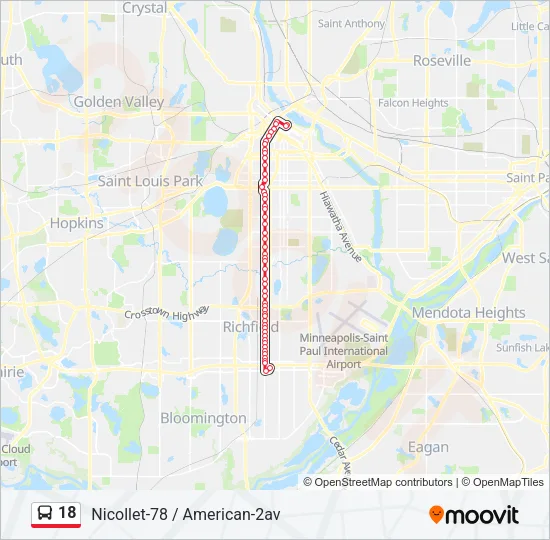 18 Bus Line Map