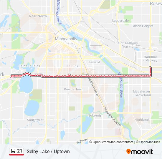 21 Route: Schedules, Stops & Maps - Selby-Lake / Uptown (Updated)