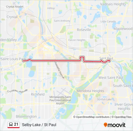 21 Bus Line Map