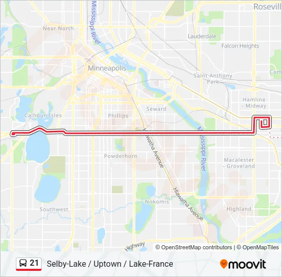 21 Bus Line Map