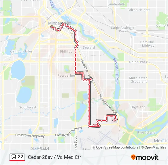 22 Bus Line Map
