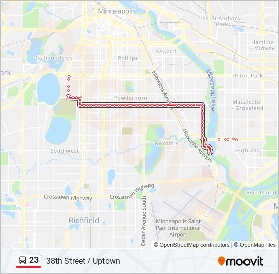 23 bus Line Map