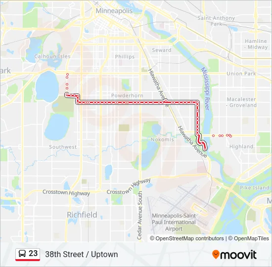 23 Bus Line Map