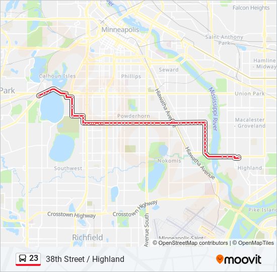 23 bus Line Map