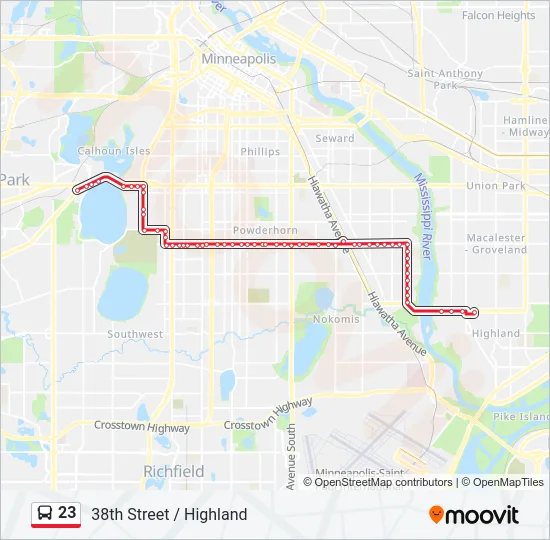 23 Bus Line Map