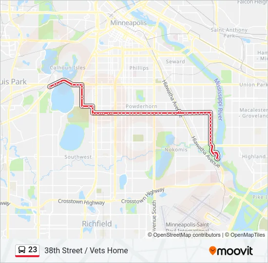 23 Bus Line Map
