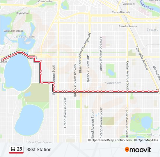 23 bus Line Map