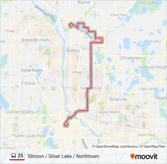 25 Bus Line Map