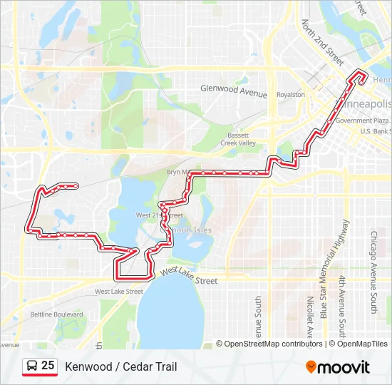 25 Bus Line Map