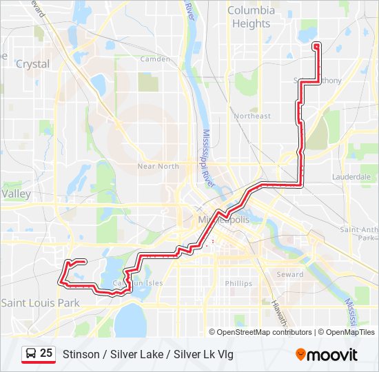 Mapa de 25 de autobús