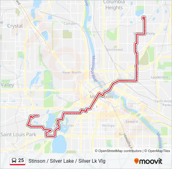 25 Bus Line Map