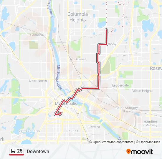 25 Bus Line Map