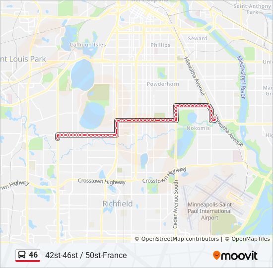 Mapa de 46 de autobús