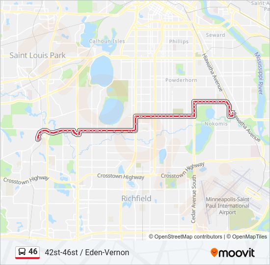 Mapa de 46 de autobús