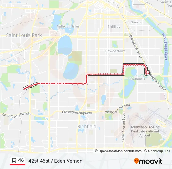 46 Bus Line Map