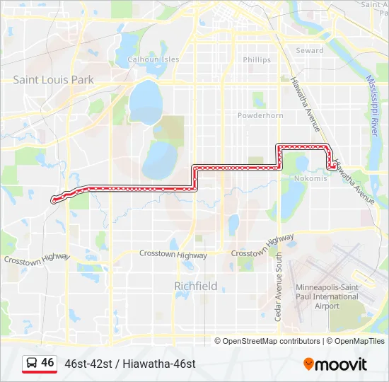 46 Bus Line Map